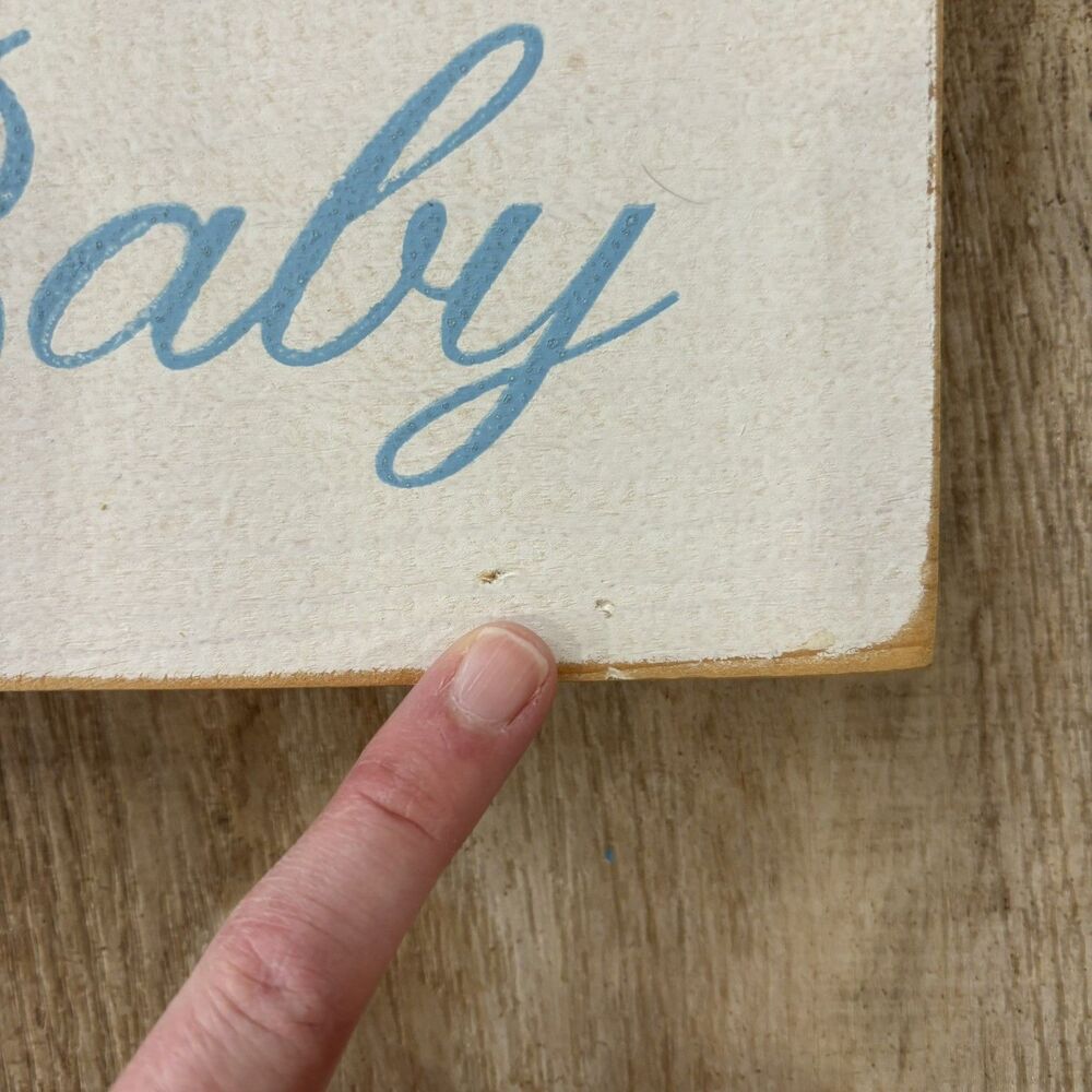 Sawdust City Bless This Sweet Baby Wood Blue Nursery Decor Cottagecore Country - Picture 4 of 7